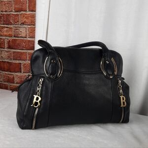 b Makowsky Elegant Black Genuine Leather Shoulder bag